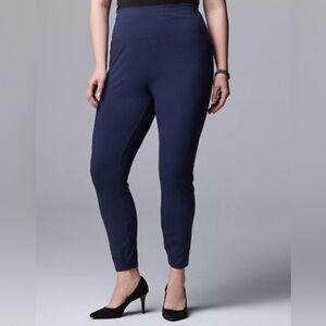 SIMPLY VERA WANG Womens Size Large Peacoat Navy Blue High-Rise Live-In Leggings